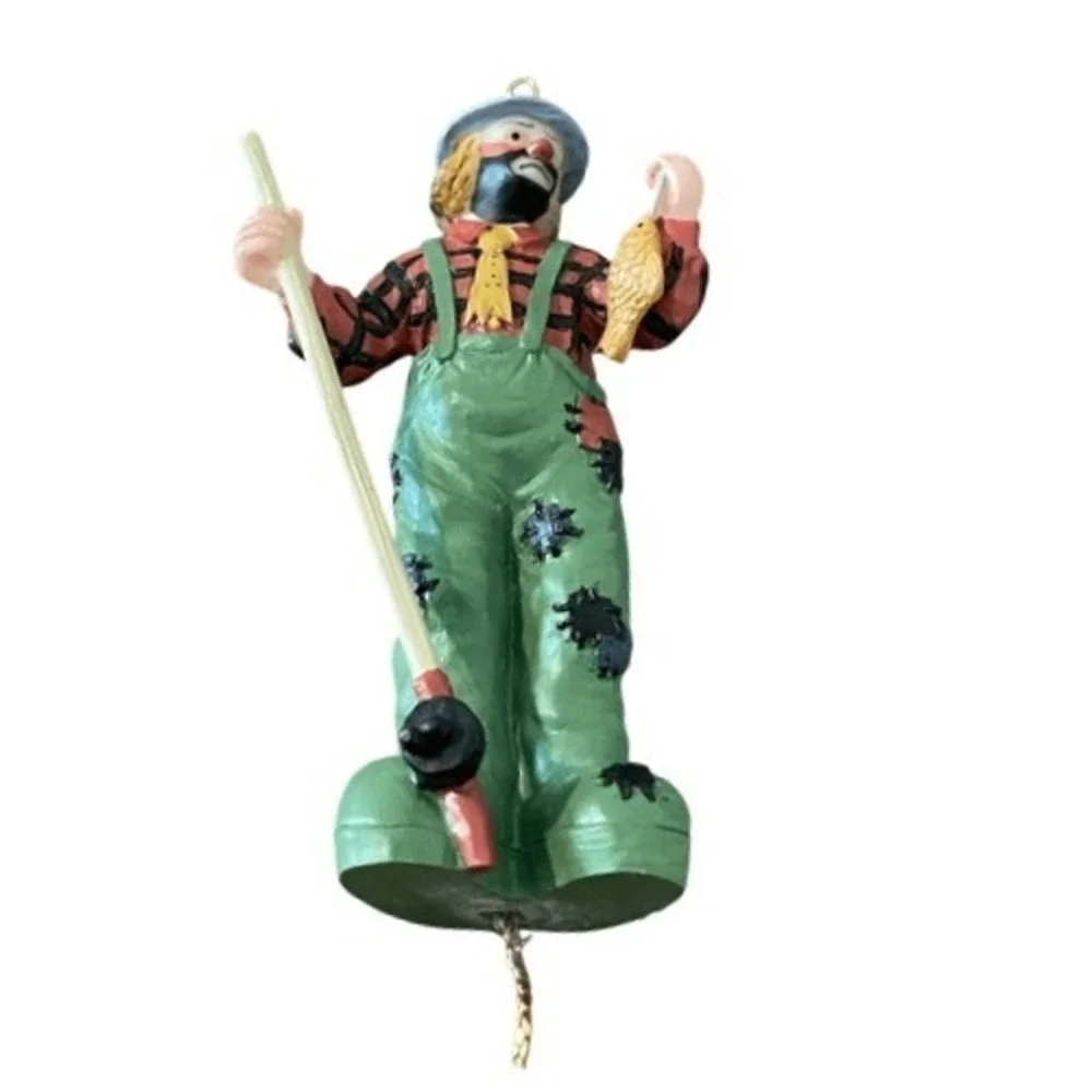 Vintage Style Fisherman Clown Hanging Ornament Mobile with Creel and‎ Fish